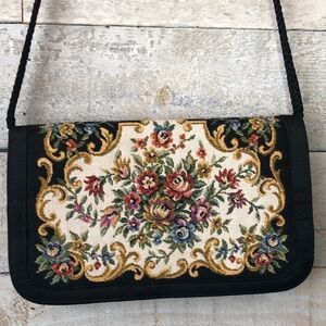 Vintage Floral Tapestry Shoulder Bag